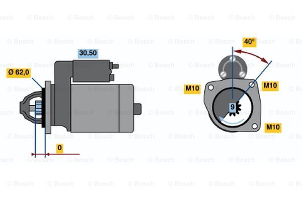 BOSCH Käynnistinmoottori 0 986 018 581