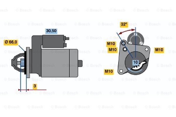 BOSCH Käynnistinmoottori 0 986 018 591