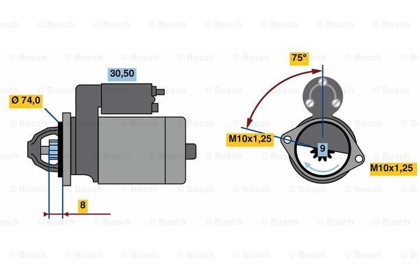 BOSCH Käynnistinmoottori 0 986 018 741