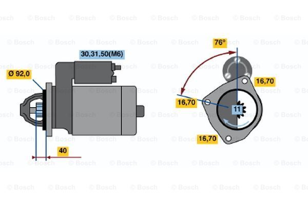 BOSCH Käynnistinmoottori 0 986 018 800