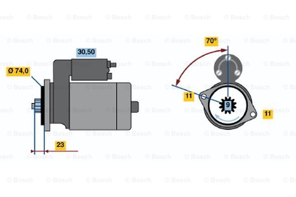 BOSCH Käynnistinmoottori 0 986 020 561