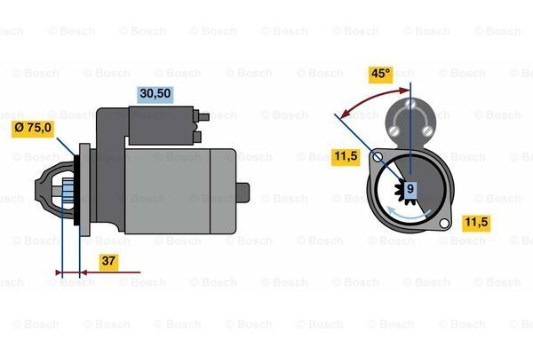 BOSCH Käynnistinmoottori 0 986 023 770