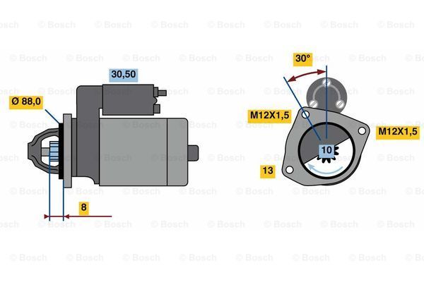 BOSCH Käynnistinmoottori 0 986 023 900