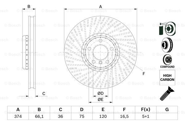 BOSCH Jarrulevy 0 986 479 E30