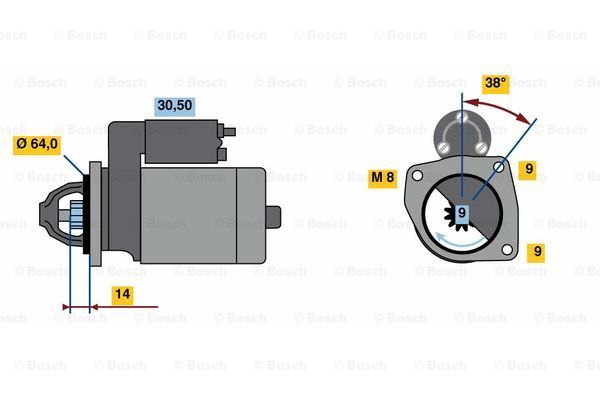 BOSCH Käynnistinmoottori F 000 AL0 320