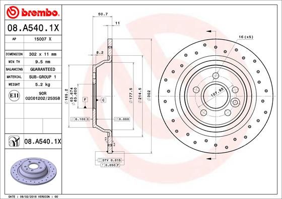 BREMBO Jarrulevy 08.A540.1X