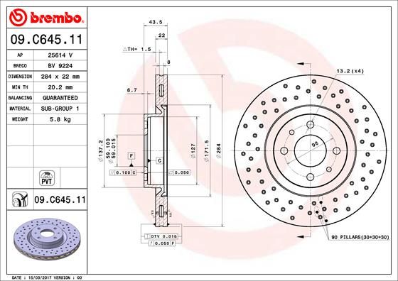 BREMBO Jarrulevy 09.C645.11