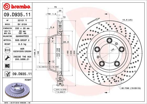 BREMBO Jarrulevy 09.D935.11