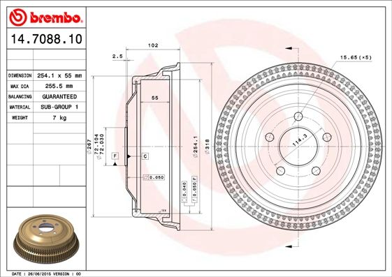 BREMBO Jarrurumpu 14.7088.10