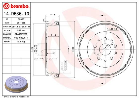 BREMBO Jarrurumpu 14.D636.10