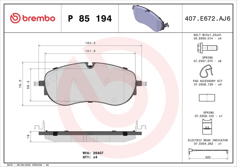 BREMBO Jarrupala, levyjarru P 85 194