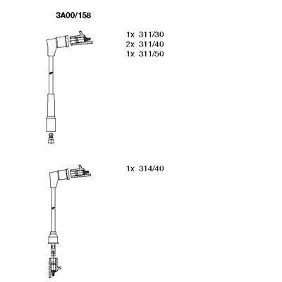 BREMI Sytytysjohtosarja 3A00/158