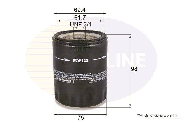 COMLINE Öljynsuodatin EOF125