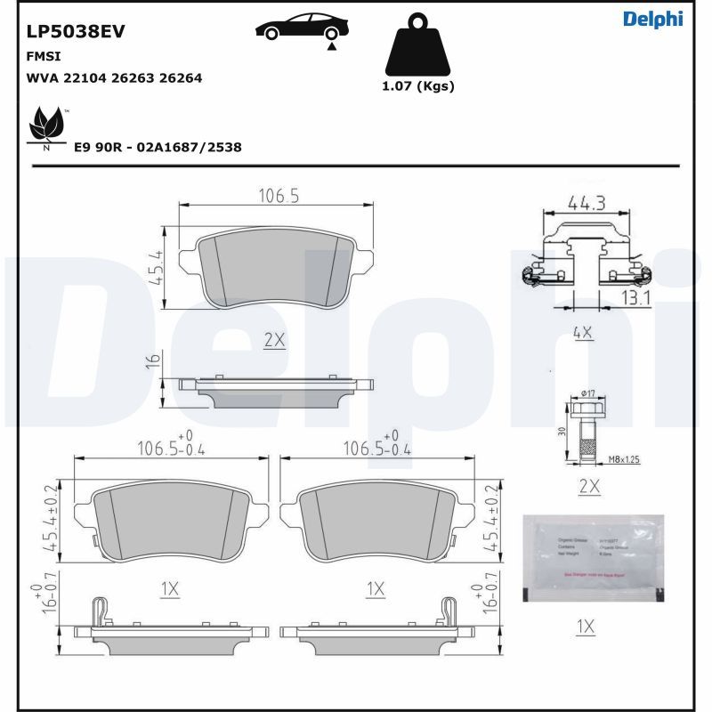 DELPHI Jarrupala, levyjarru LP5038EV