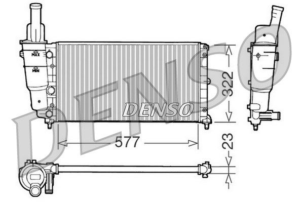 DENSO Jäähdytin,moottorin jäähdytys DRM09096