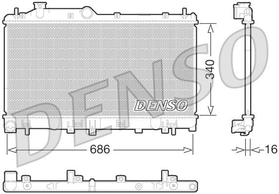 DENSO Jäähdytin,moottorin jäähdytys DRM36013