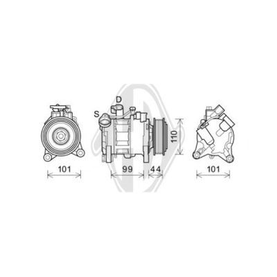 DIEDERICHS Kompressori, ilmastointilaite DCK1137