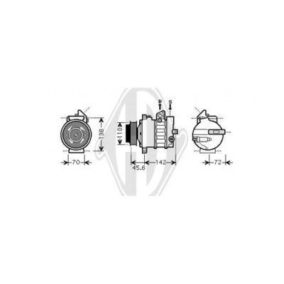 DIEDERICHS Kompressori, ilmastointilaite DCK1358