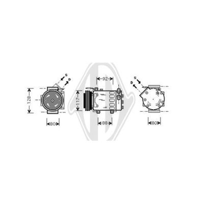 DIEDERICHS Kompressori, ilmastointilaite DCK1478