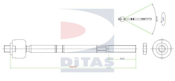 DITAS Raidetangon pää, suora A2-5415