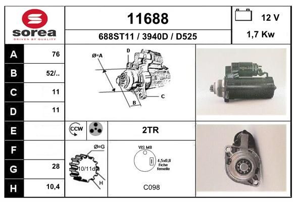 EAI Käynnistinmoottori 11688