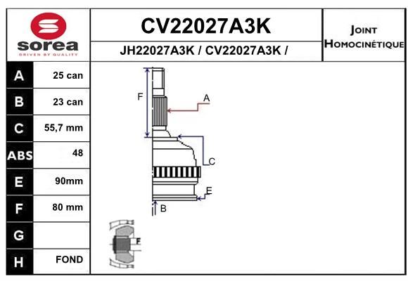 EAI Nivelsarja, vetoakseli CV22027A3K