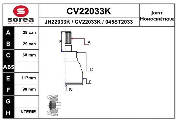 EAI Nivelsarja, vetoakseli CV22033K