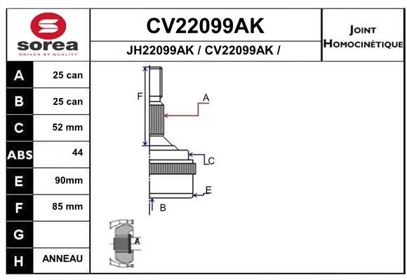 EAI Nivelsarja, vetoakseli CV22099AK