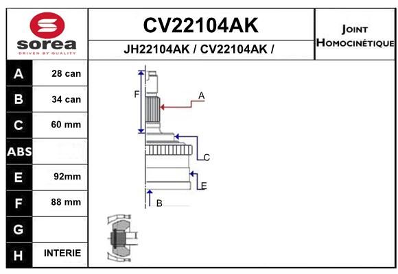 EAI Nivelsarja, vetoakseli CV22104AK