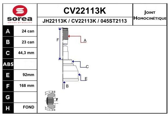 EAI Nivelsarja, vetoakseli CV22113K