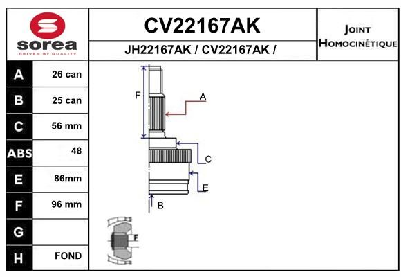 EAI Nivelsarja, vetoakseli CV22167AK