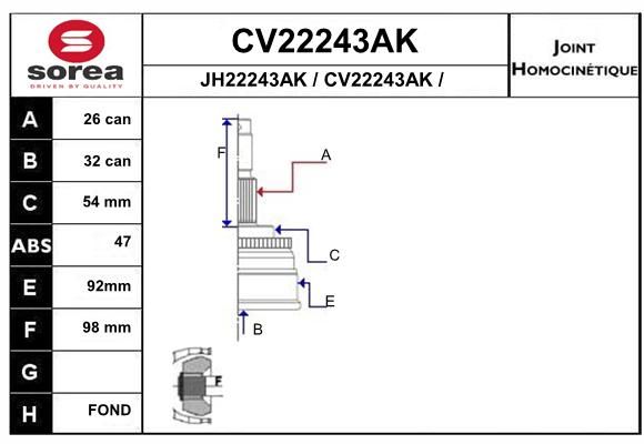 EAI Nivelsarja, vetoakseli CV22243AK