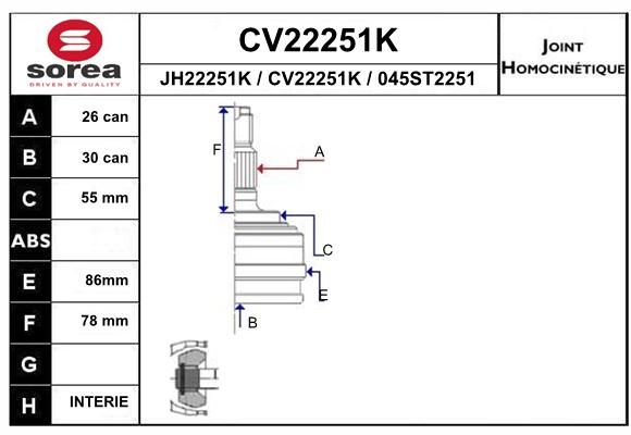 EAI Nivelsarja, vetoakseli CV22251K