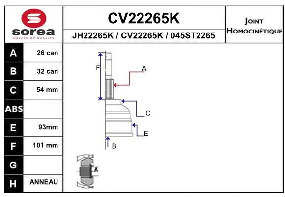 EAI Nivelsarja, vetoakseli CV22265K