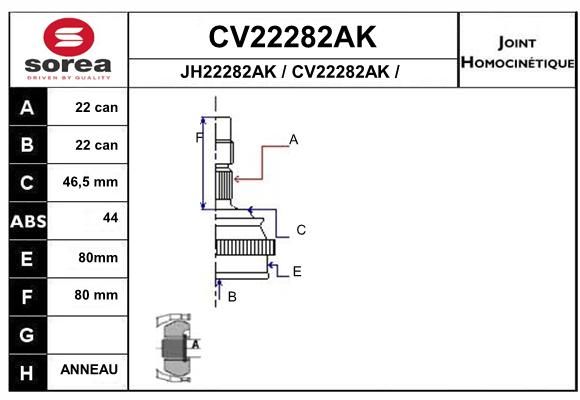 EAI Nivelsarja, vetoakseli CV22282AK