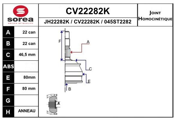 EAI Nivelsarja, vetoakseli CV22282K