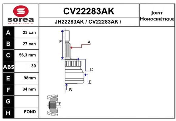 EAI Nivelsarja, vetoakseli CV22283AK