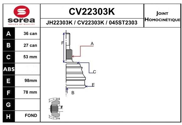 EAI Nivelsarja, vetoakseli CV22303K