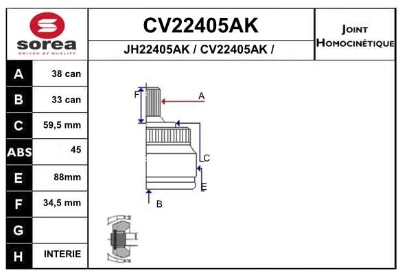 EAI Nivelsarja, vetoakseli CV22405AK