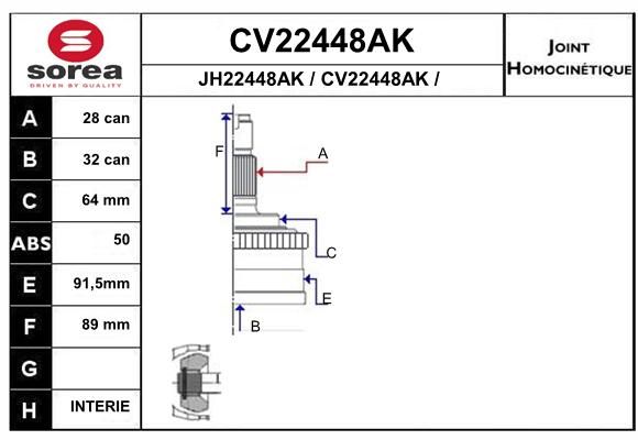 EAI Nivelsarja, vetoakseli CV22448AK