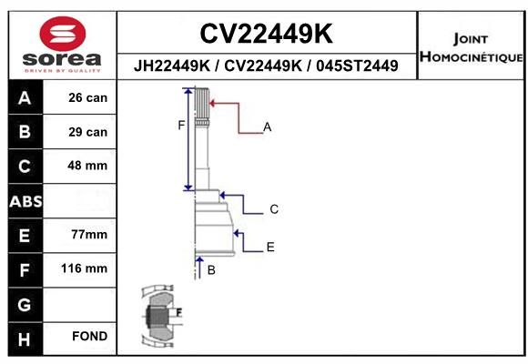 EAI Nivelsarja, vetoakseli CV22449K