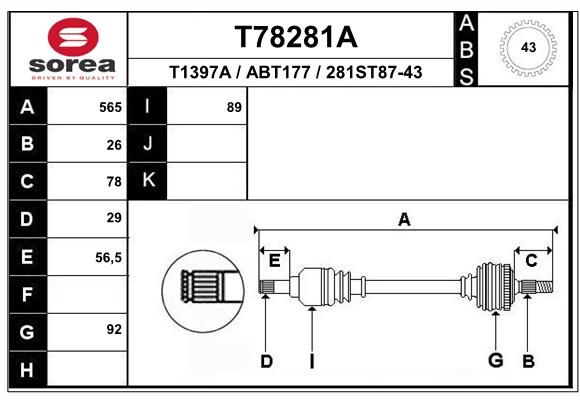 EAI Vetoakseli T78281A