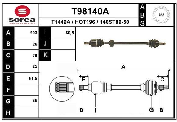 EAI Vetoakseli T98140A