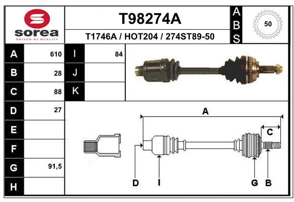 EAI Vetoakseli T98274A