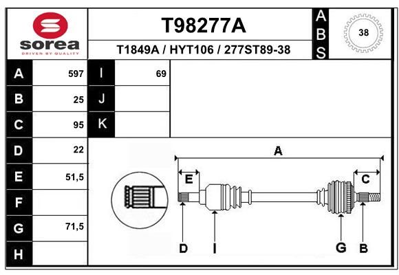 EAI Vetoakseli T98277A