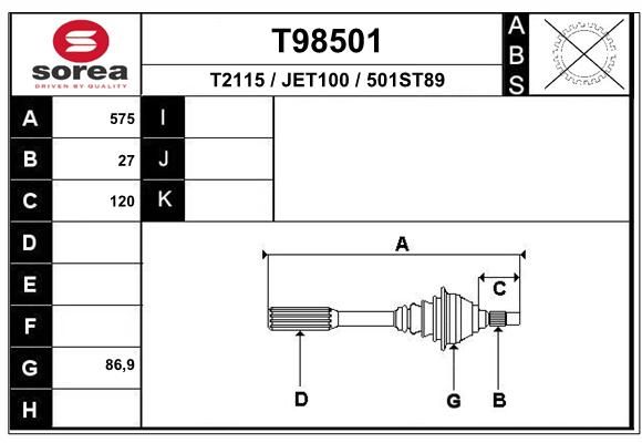 EAI Vetoakseli T98501