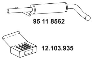 EBERSPÄCHER Etuäänenvaimentaja 95 11 8562