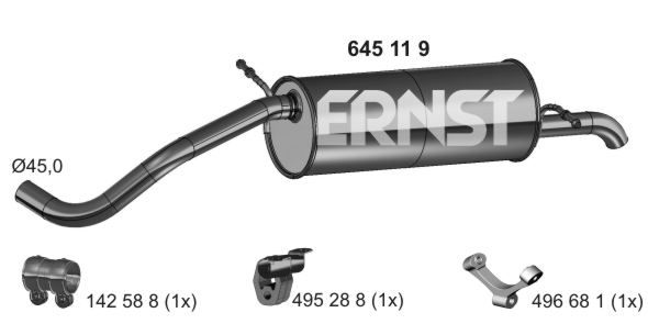 ERNST Takaäänenvaimentaja 645119