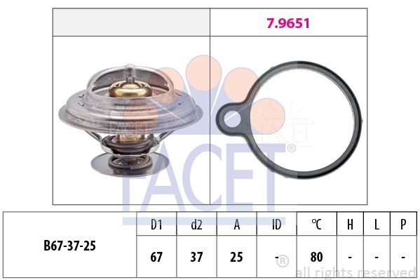 FACET Termostaatti, jäähdytysneste 7.8613