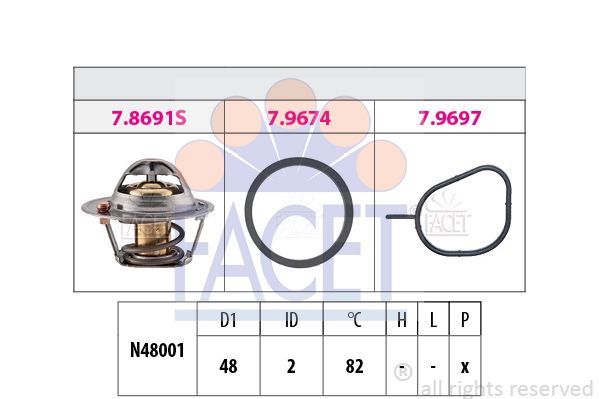 FACET Termostaatti, jäähdytysneste 7.8691